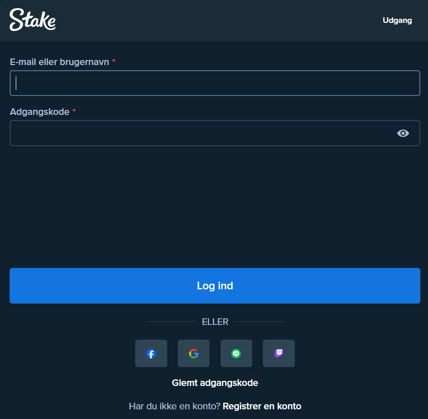 Registrering Stake Casino